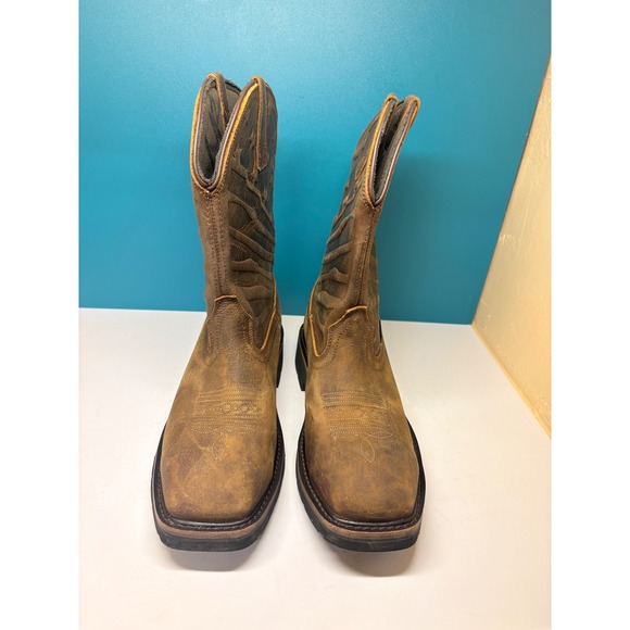 Wolverine Mens 11M Rancher Flag LX Square Steel Toe Brown Leather Work Boots